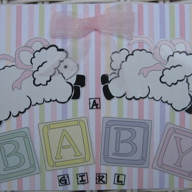 Card - Baby Girl Lambs