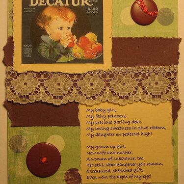 Card - Daughter - Apple of My Eye