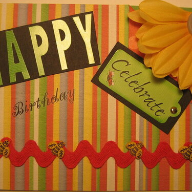 Card - Happy Birthday Stripes