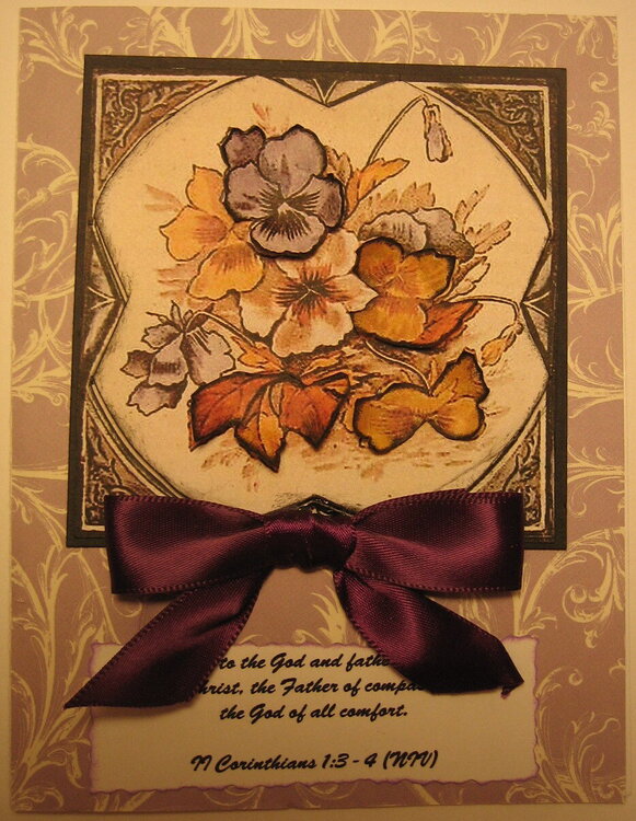 Card - Sympathy Purple Pansies &#039;08