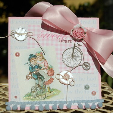 Sweet Heart Card for Moxie Fab World &#039;I want to ride my bicycle&quot; challenge