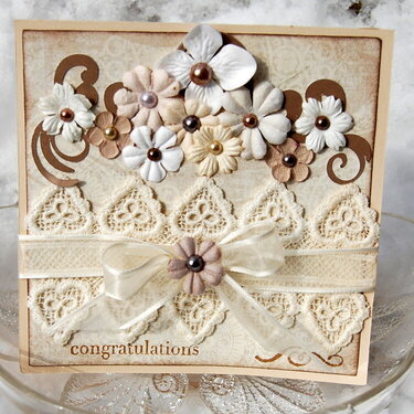 Wedding Card with Vintage Lace