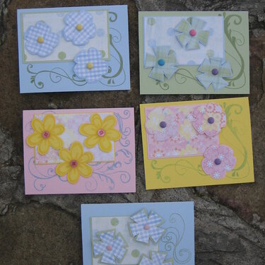Set of 5 Pastels Note Cards