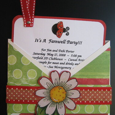 Ladybug Farewell Criss Cross Card