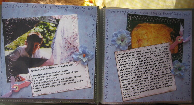 Scrapbook Layout - Dustin&#039;s Cookbook - Chicken Crescent Bake -Two Pages