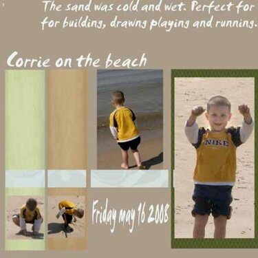 corrie on the beach