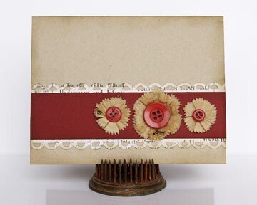 Vintage Dress Pattern Flower Card