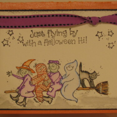 &quot;Just Flying By&quot; Halloween card