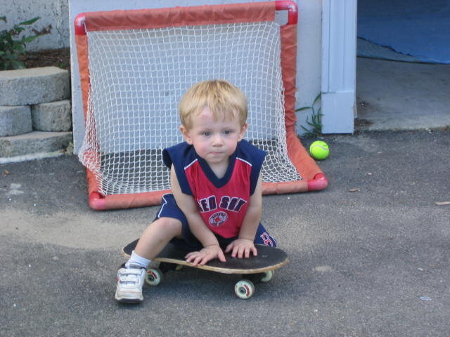 Shawn on a skateboard