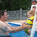Shawn and Uncle Scott in the pool