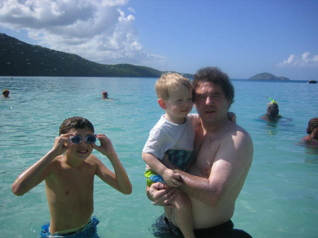 Shawn, Unlce Scott and Scotty at the beach