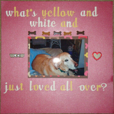 What&#039;s Yellow and White and Just loved all over?
