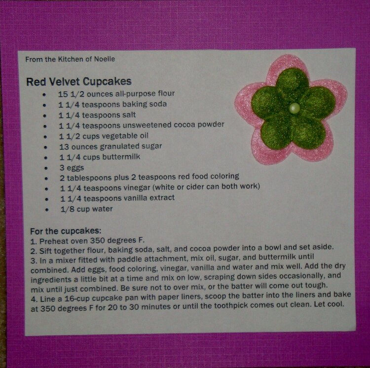 Red Velvet Cupcakes Recipe Card Front