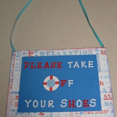 door sign-&quot;please take off your shoes&quot;