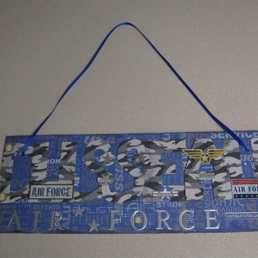 air force themed last name door sign