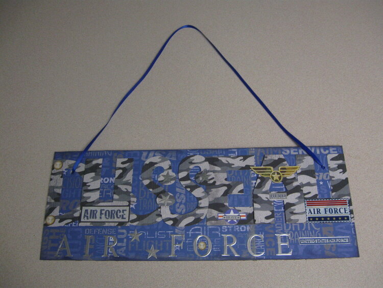 air force themed last name door sign