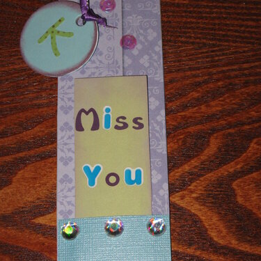 miss you bookmark