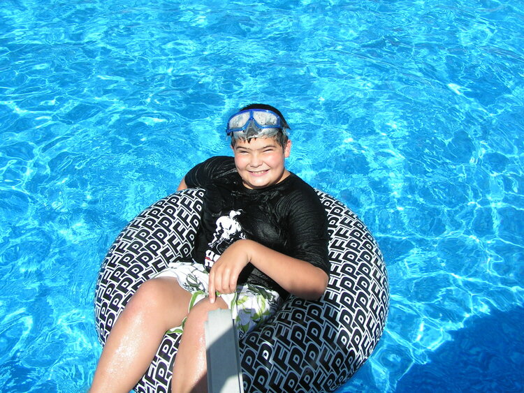 Drew in the pool