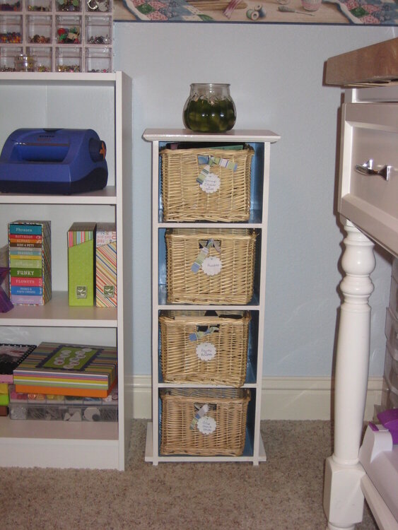 My basket shelf I painted.