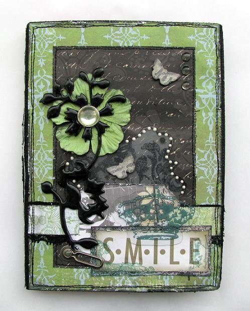 SMILE - sewn cover for a notebook