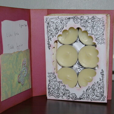 candle card in side