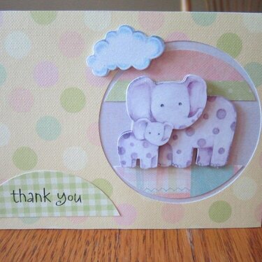 Elephant Baby Thank You Card