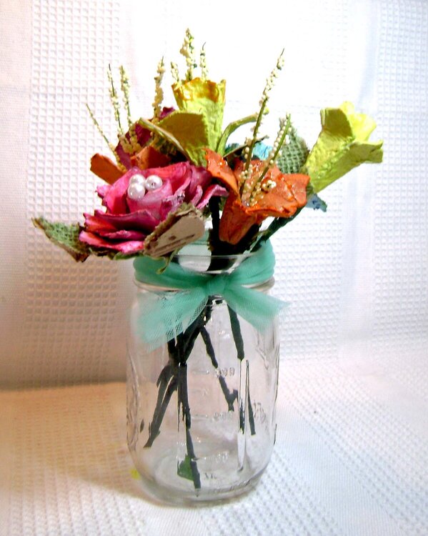Flower Bouquet with Egg Cartons and Art Anthology Paints