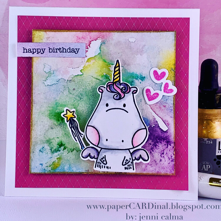 happy birthday - Unicorn W/ Magic Wand Card
