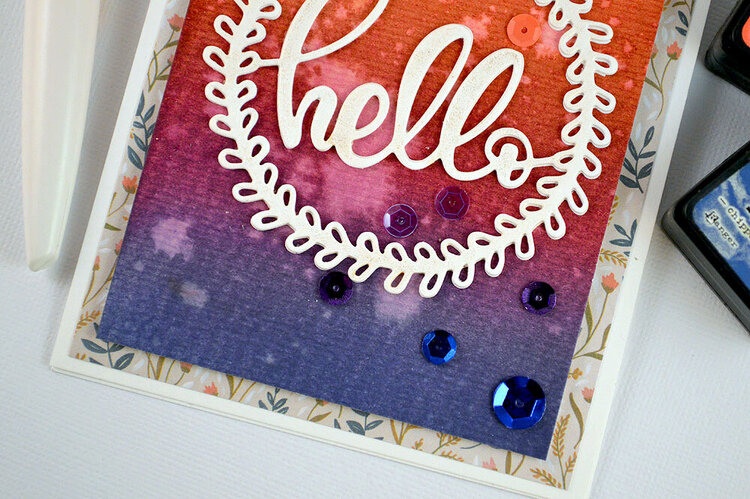 hello Card - Blended Distress Ink