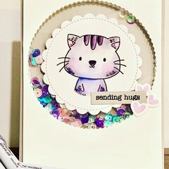 sending hugs - Shaker Card