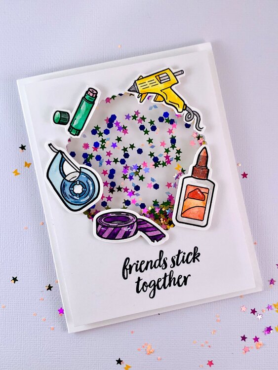 friends stick together - shaker Card