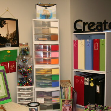 Another view of my re-organized scrapbook room