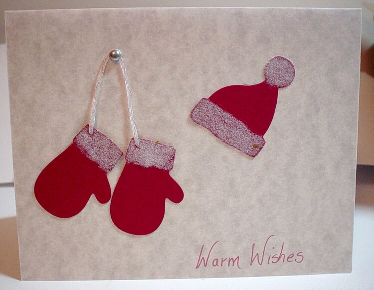 Mitten and hat Christmas Card