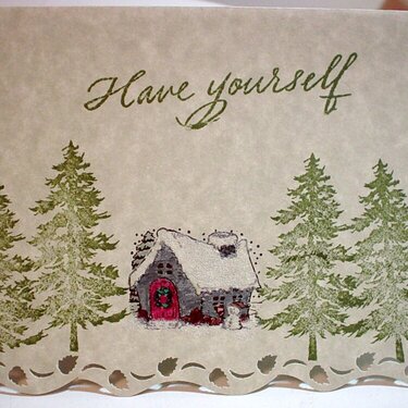 Rubber stamped Christmas Card