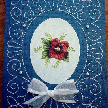 Paper embroidery card