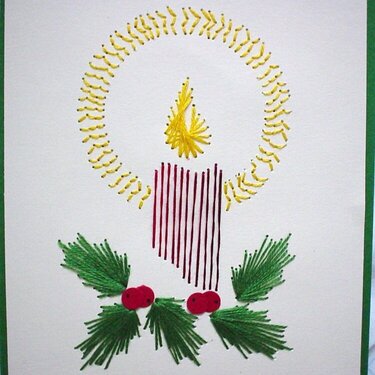 Paper Embroidered Christmas Card