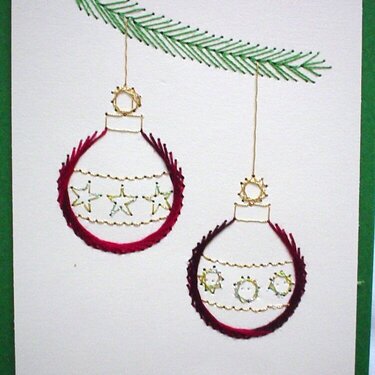 Paper Embroidery Christmas Balls Card