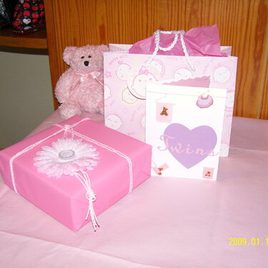 Gifts and card for babyshower