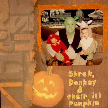 Shrek, Donkey and their lil pumpkin