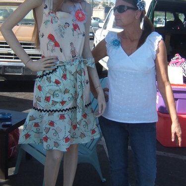 Kelly&#039;s apron and my friend Lori
