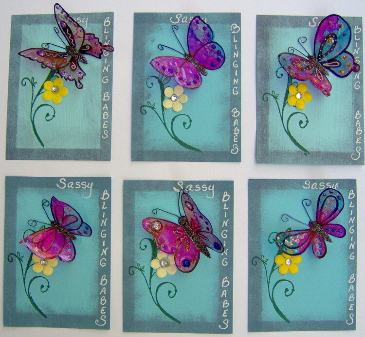 ATC&#039;s for the Sassy Blinging Babes COF  Challenge