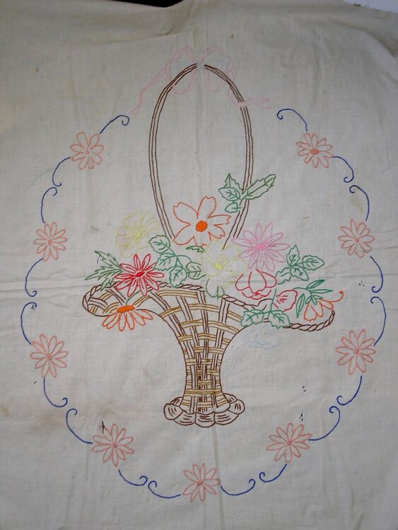 Early Embroidery Piece: Tablecloth