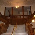 The grand staircase where part of the castle has been restored.