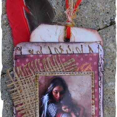 &quot;Mother and Child Native Christmas Tag&quot; Scrap of Darkness