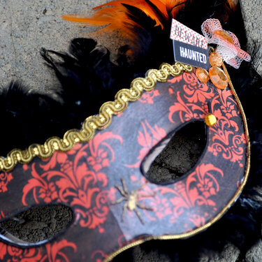 Halloween Masquerade Mask **Scraps of Darkness** detail