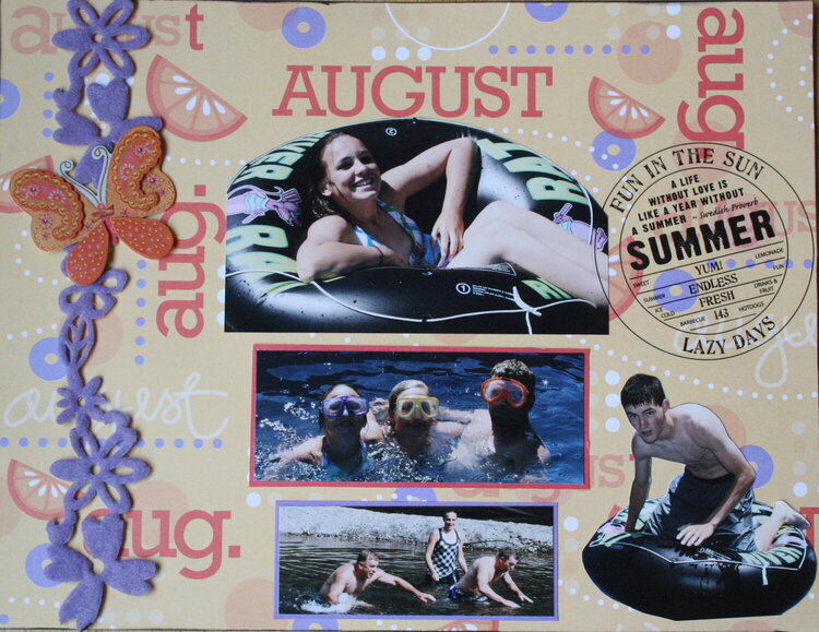 Summer Fun August 2010 calendar (top)