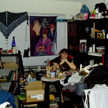 Me in my slightly more organized room