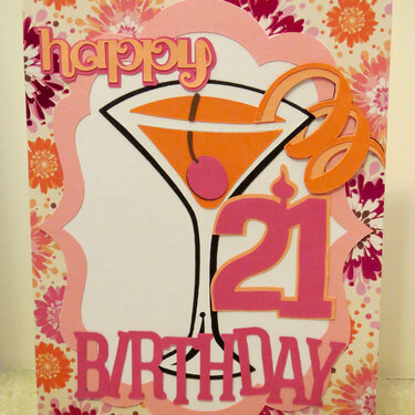 21st Birthday card for Niece