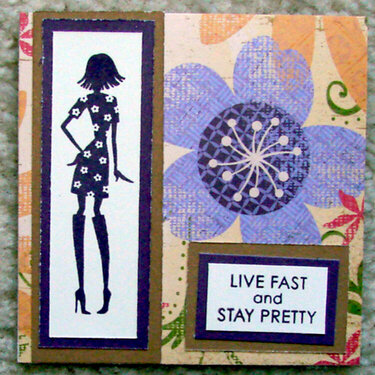 Girl with flowers card