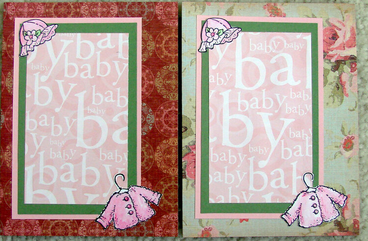 Two baby girl cards for Operation Write Home